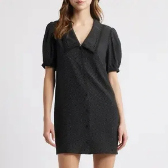 Frame Silk black and white Polka Dot Sailor Mini Dress size S - Picture 12 of 13